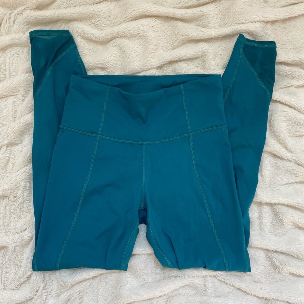 Athleta lighting tight leggings 7/8 teal Sz XS